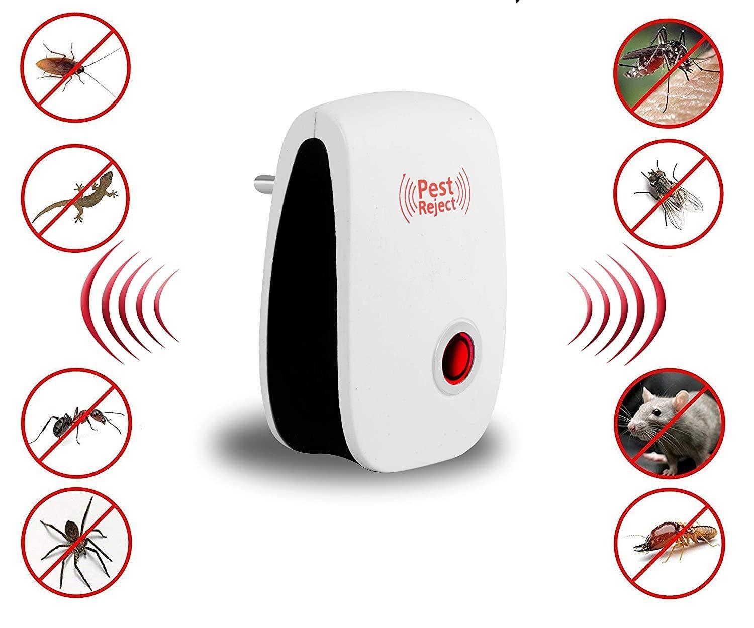 🛡️ PEST REJECT – Ultrasonic Pest Repeller (White)