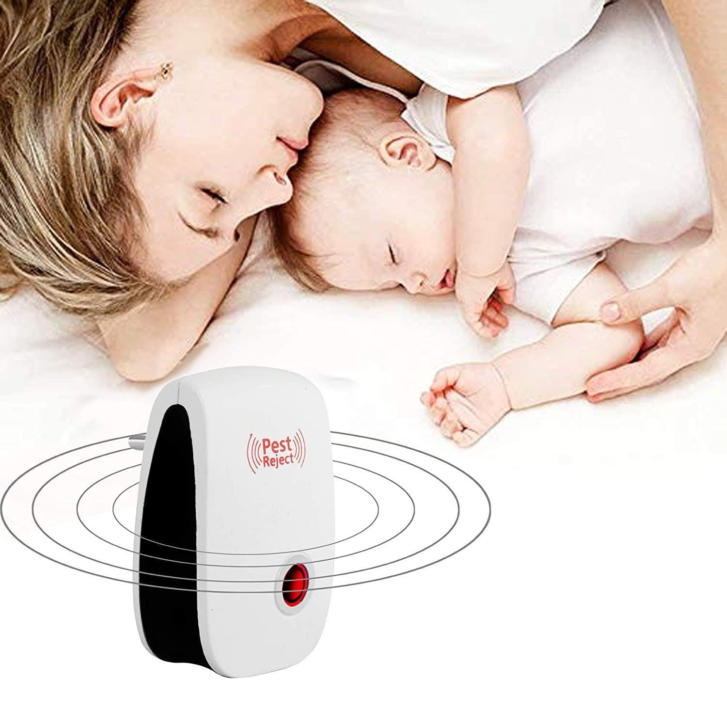 🛡️ PEST REJECT – Ultrasonic Pest Repeller (White)