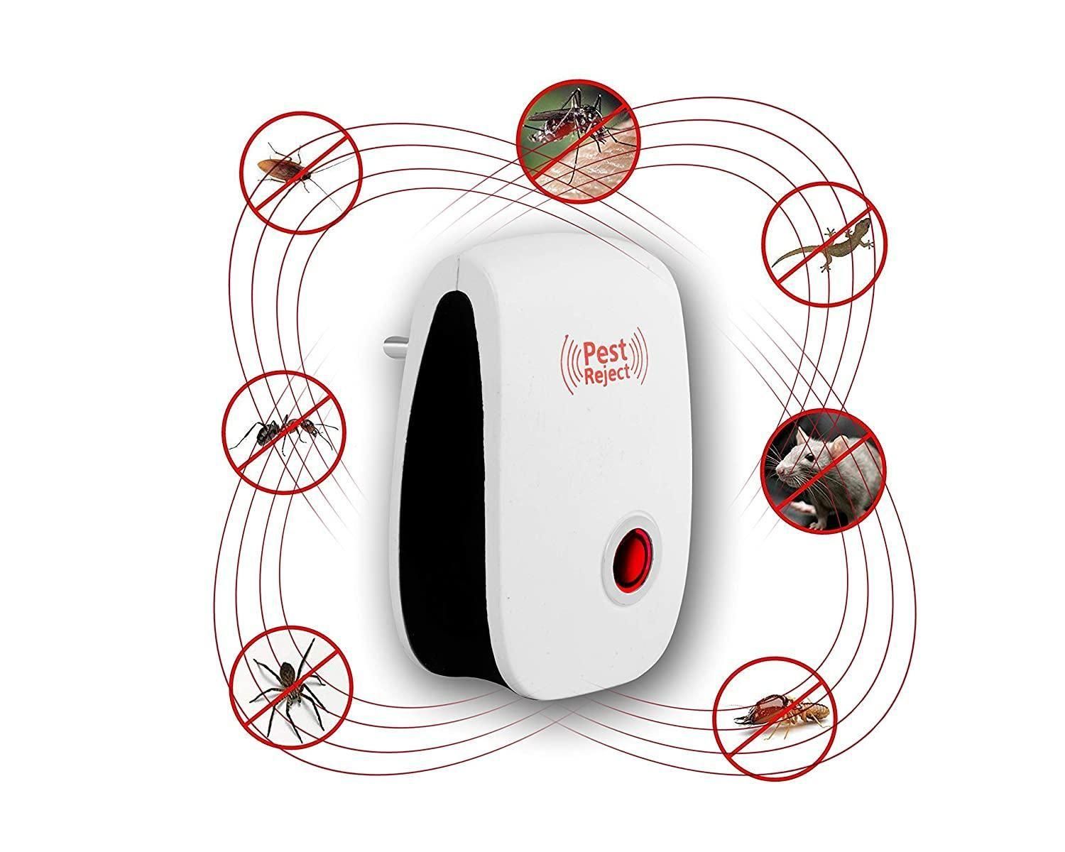 🛡️ PEST REJECT – Ultrasonic Pest Repeller (White)